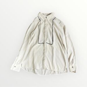 Zara White Blouse with Black Trim